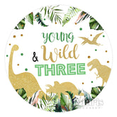 Jung Wild Drei Dinosaurier Geburtstag Kreis Hintergrund